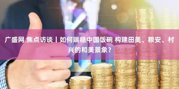 广盛网 焦点访谈丨如何端稳中国饭碗 构建田美、粮安、村兴的和美景象？